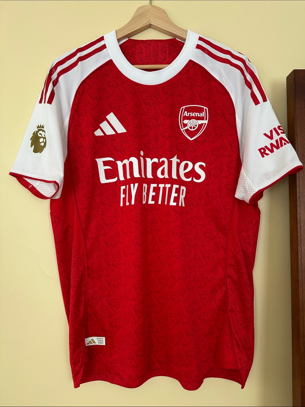 Men’s Arsenal Authentic Home Kit - Eze #10 - with gold Champions patch on sleeve